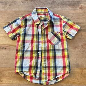 Appaman Kids Plaid Button Down Shirt - Red, Yellow, Blue
